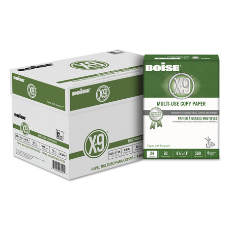 Boise X-9 Multi-Use Copy Paper, 92 Bright, 24lb, 8.5 x 11, White, PK5000 CC2241